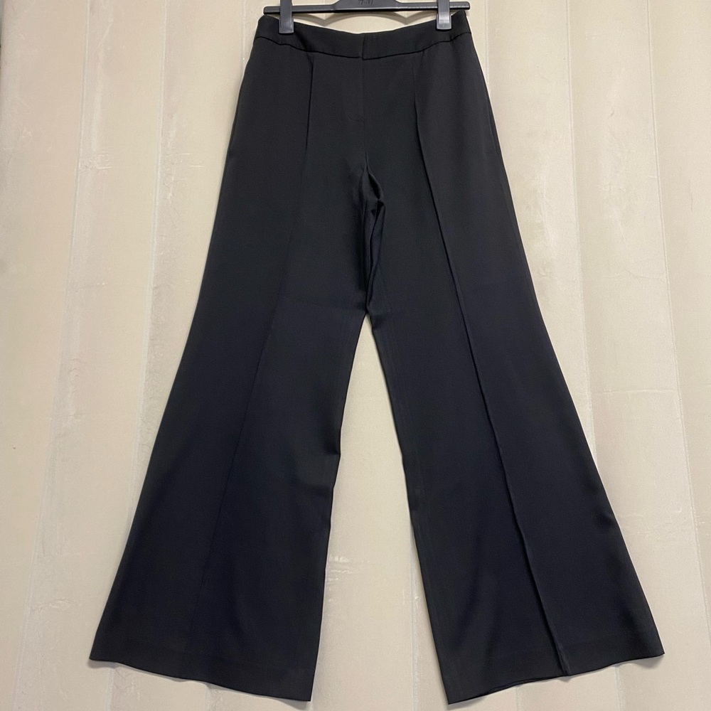 Milly Womens Pants Size 10 Wide Leg Pleated Front Corpcore Quiet Luxury Designer